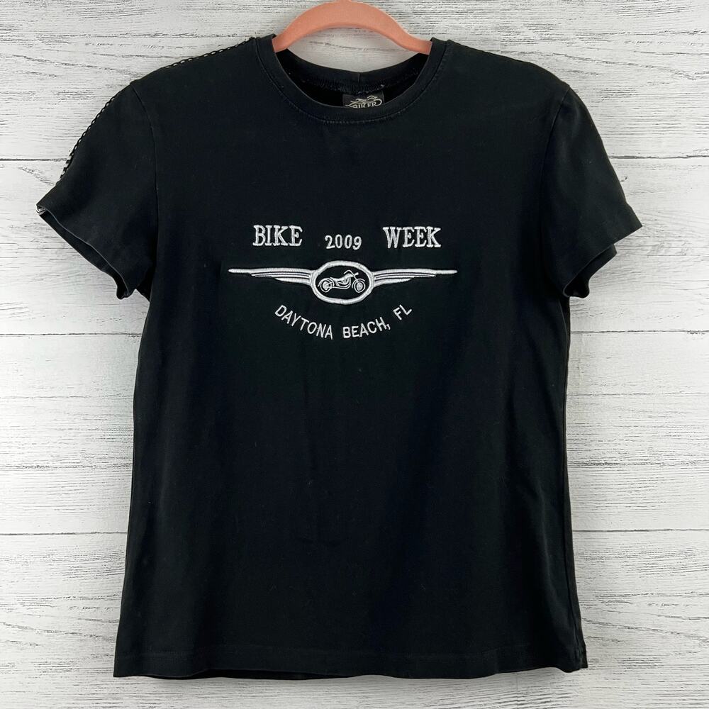 Biker Design Bike Week 2009 Black Baby Tee Size M